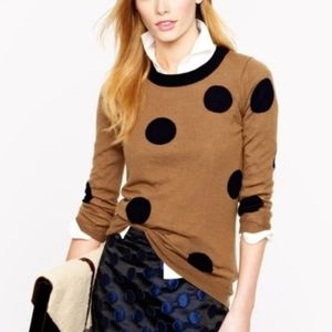 J. Crew brown and navy dot merino wool sweater size small